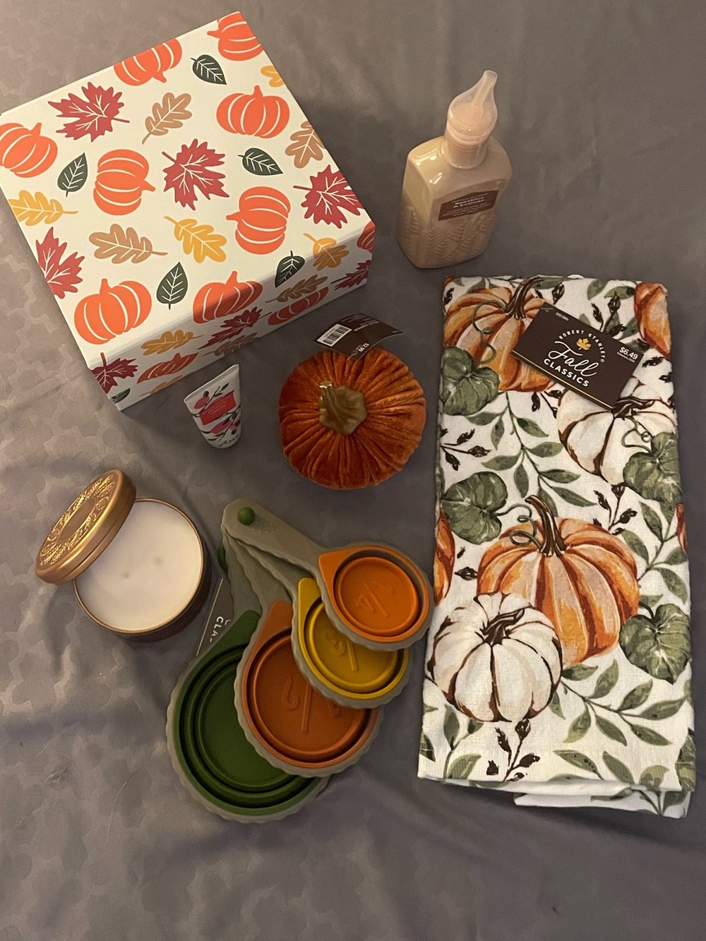 Autumn House Warming Birthday Pumpkin Kitchen Towel Gift Set